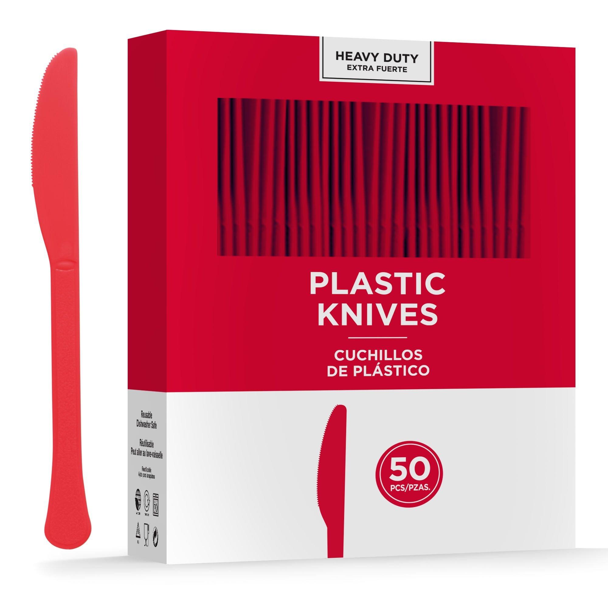 Red HeavyDuty Plastic Knives, 50ct Party City